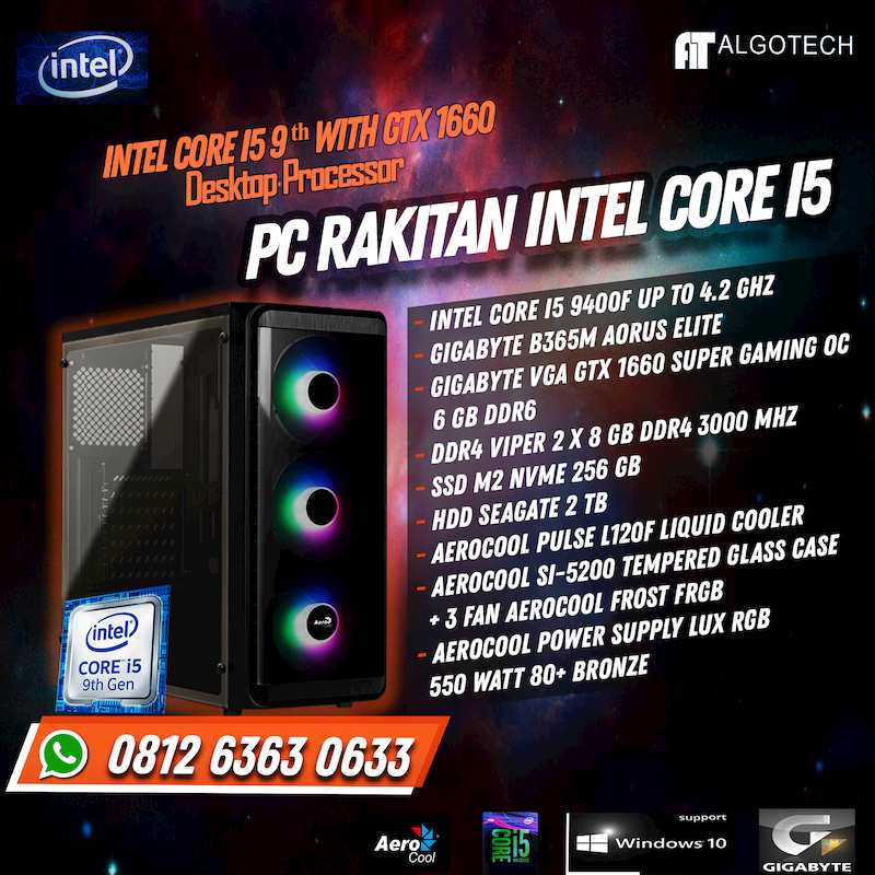 Jual PC Rakitan Core i5 9400F Generasi 9 Up To 4.2 Ghz